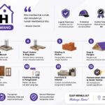 Infografis 12 tahapan bangun rumah dari nol di Karawang mulai dari persiapan lahan hingga serah terima dengan desain modern dan minimalis