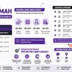 Infografis biaya bangun rumah Bekasi per meter persegi lengkap dengan simulasi tipe 36, 45, 60, dan 72 serta rincian komponen biaya konstruksi